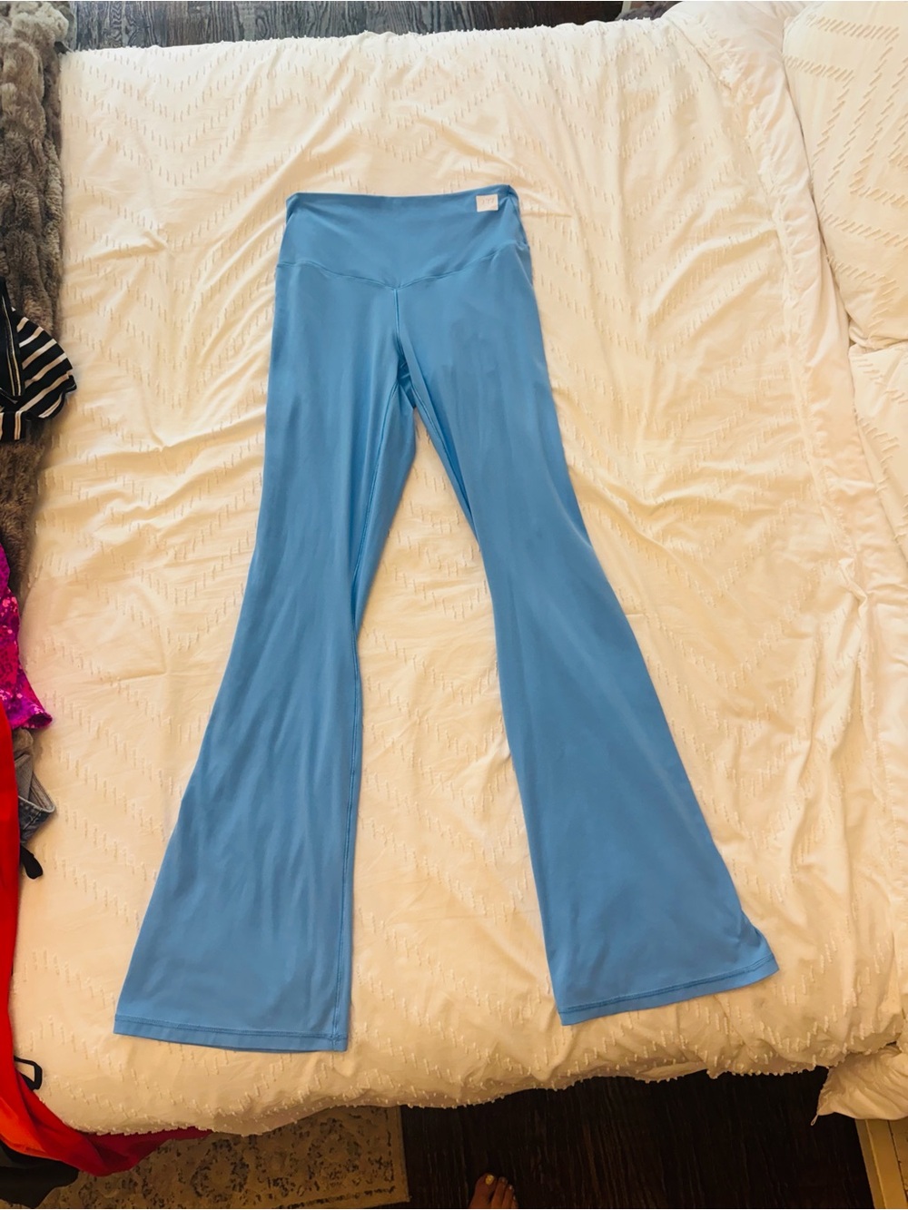 aerie Long Light Blue Flare Leg Yoga Pants